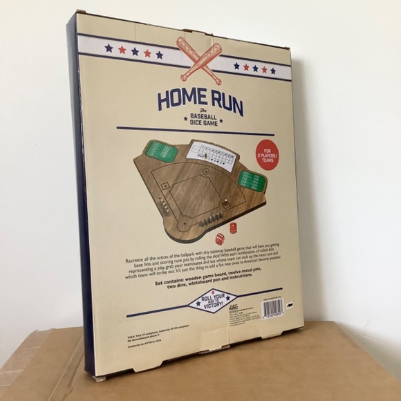 New Sealed Professor Puzzle Wood Wooden Home Run Baseball Dice Game Read - Picture 2 of 2